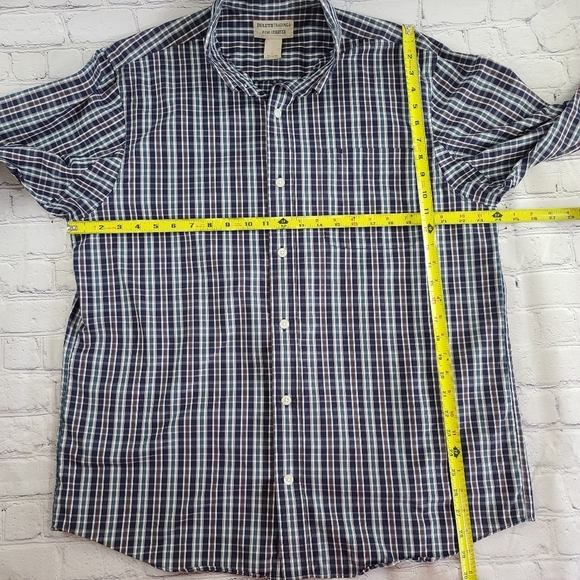 Duluth Trading Men's Sz Large Wrinkle Fighter Blue Plaid Button Down Shi… - Picture 6 of 8